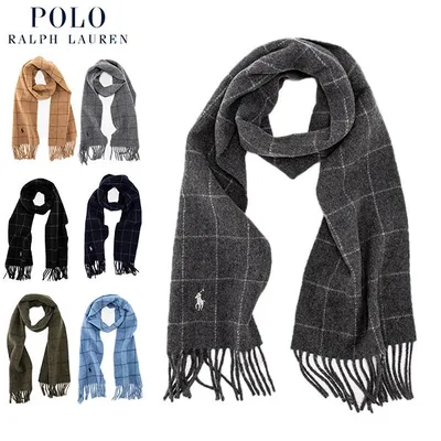 今ならポイント超還元 【並行輸入品】 ポロ ラルフローレン POLO RALPH LAUREN マフラー ストール リバーシブルウインドウペーン PC0743 バレンタイン
