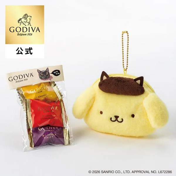 ゴディバ公式(GODIVA)ハロウィン チョコレート ゴディバ ブラックキャット コレクション G ショコラ(3粒入)+ポムポムプリン ポーチ ギフト 贈答 プレゼント