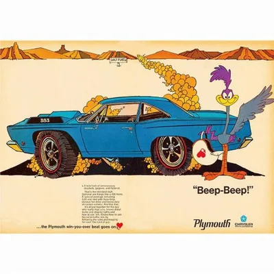 ポスター ロードランナー プリムス Plymouth Road Runner Poster 20×14inch