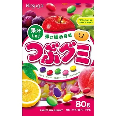 送料無料 春日井 つぶグミ 80g×6袋 ネコポス