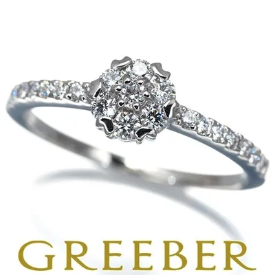 ダイヤ ダイヤモンド 0.50ct フラワー リング Pt900 指輪 GENJ 大幅値下げ品