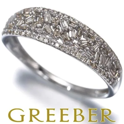 ブラウン ダイヤ ダイヤモンド 0.45ct テーパーカット 2種カット リング K18WG 指輪 GENJ 大幅値下げ品