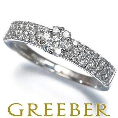 ダイヤ ダイヤモンド 0.65ct パヴェ フラワー リング Pt900 指輪 GENJ