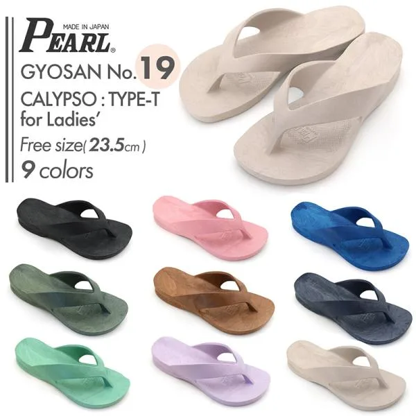 ビーチサンダル ギョサン カリプソ TYPE-T for レディース フリーサイズ(23.5cm) (PEARL サンダル ビーサン 滑りにくい 日本製)