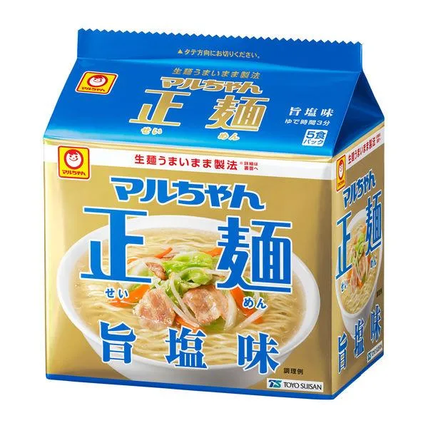 東洋水産 マルちゃん正麺 旨塩味 袋麺 1パック(5食入)インスタントラーメン 袋ラーメン