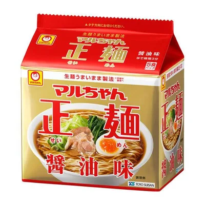 東洋水産 マルちゃん正麺 醤油味 袋麺 1パック(5食入)インスタントラーメン 袋ラーメン