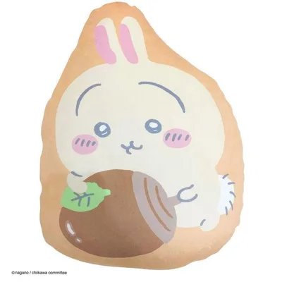 MORIPiLO うさぎ クッション(ふわふわダイカットクッション) ちいかわ グッズ ベージュ 33x43x10cm 可愛い 柔らかめ キャラクター