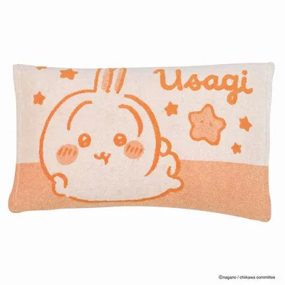 MORIPiLO 枕カバー タオル地 約32x52cm ちいかわ うさぎ グッズ 洗える 35×50~43×63cm枕対応 のびのび 伸縮タイプ ベージュ