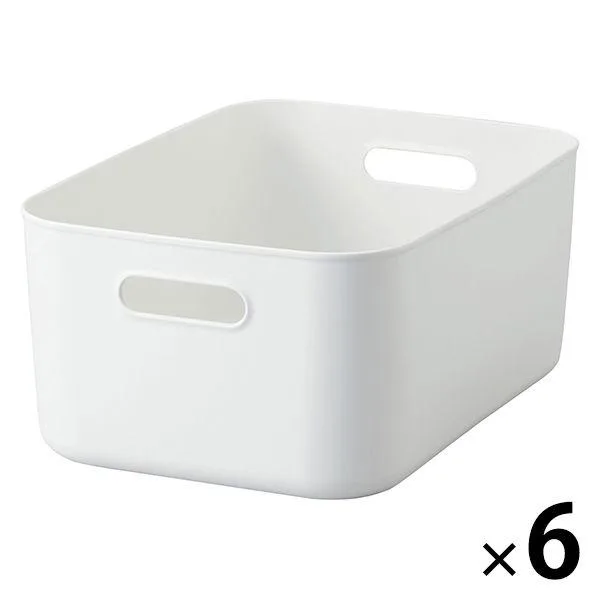 無印良品 収納 やわらかポリエチレンケース 中 約幅25.5×奥行36×高さ16cm 1セット(6個) 良品計画(イチオシ)