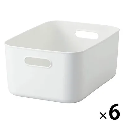 無印良品 収納 やわらかポリエチレンケース 中 約幅25.5×奥行36×高さ16cm 1セット(6個) 良品計画(イチオシ)