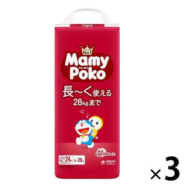 マミーポコ おむつパンツビッグより大きいサイズ(13〜28kg)1セット(24枚入×3パック)ドラえもん 男女共用 ユニ・チャーム