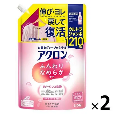 アクロン フローラルブーケの香り 詰め替え ウルトラジャンボサイズ 1210ml 1セット(2個入) 洗濯洗剤 ライオン