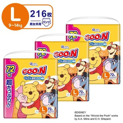 グーン おむつ パンツ L(9〜14kg)1セット(72枚入×3パック)ぐんぐん吸収パンツ 超たっぷり メガジャンボ 大王製紙