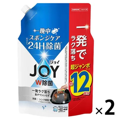 (セール)ジョイ JOY W除菌 食器用洗剤 さわやか微香 詰め替え 超ジャンボ 1550mL 1セット(1個×2) P&G