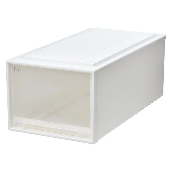 【引き出し収納】 天馬 フィッツケース 74ー39L ホワイト/クリア 幅39.0×奥行74.0×高さ30.0cm 1セット(1個×3)