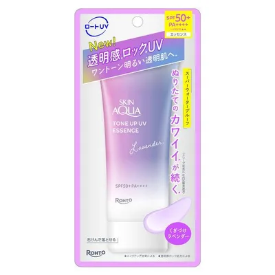 スキンアクアトーンアップUVエッセンスラベンダー70gロート製薬