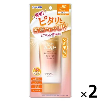 スキンアクアスーパーモイスチャーバリアUVエッセンス70g2個ロート製薬日焼け止め
