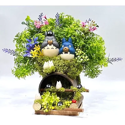 光触媒 ジブリグッズ フラワーギフト となりのトトロ「森の秘密の洞穴クラシック」ジブリ風 手作り