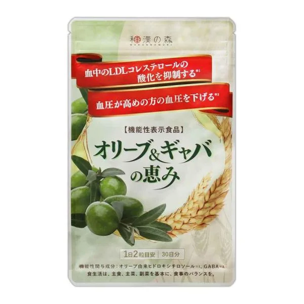 和漢の森 オリーブ ギャバの恵み 60粒 機能性表示食品 松樹皮エキス 田七人参 ポリフェノール ピクノジェノール サポニン GABA サプリメント