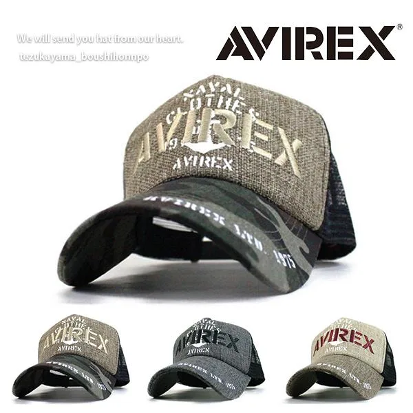 AVIREX アヴィレックス アビレックス キャップ メンズ 帽子 AX 雑材メッシュキャップ 人気 トレンド ブランド 春夏 秋冬 父の日 贈り物 プレゼント