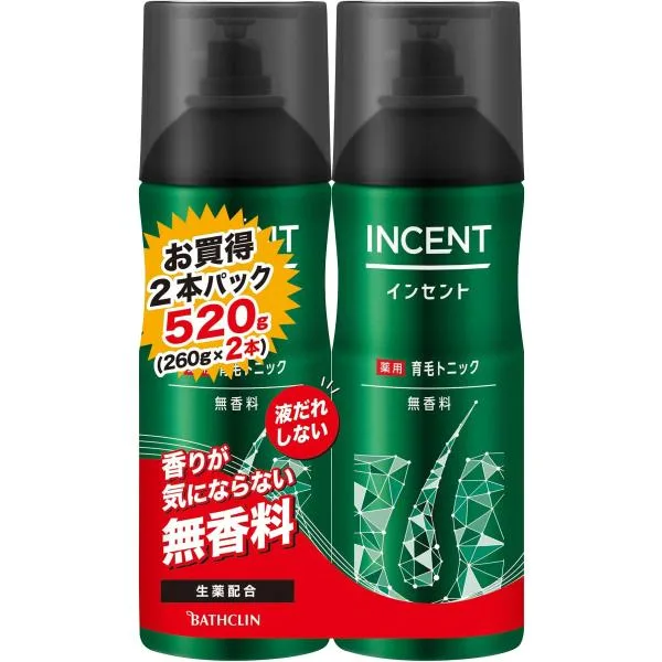 インセント薬用育毛トニック 無香料 【医薬部外品】 260g×2本 男性向け 育毛剤