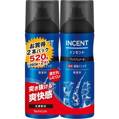 インセント薬用育毛トニック プレミアムクール(無香料) 【医薬部外品】 260g×2本 男性向け 育毛剤