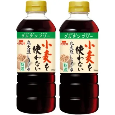 イチビキ 小麦を使わない丸大豆しょうゆ 500ml×2本 | 醤油 グルテンフリー 小麦アレルギー対応 濃口醤油