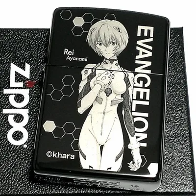 ZIPPO エヴァンゲリオン ジッポ ライター 綾波レイ 限定 シリアル入り ブラックチタンコート 新劇場版 かっこいい 黒 レーザー彫刻 アニメ