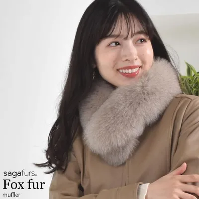 ファー マフラー SAGA クリップ付 フォックスマフラー クリップ付 リアルファー ファーコート カラー ティペット 防寒 結婚式 秋冬 プレゼント