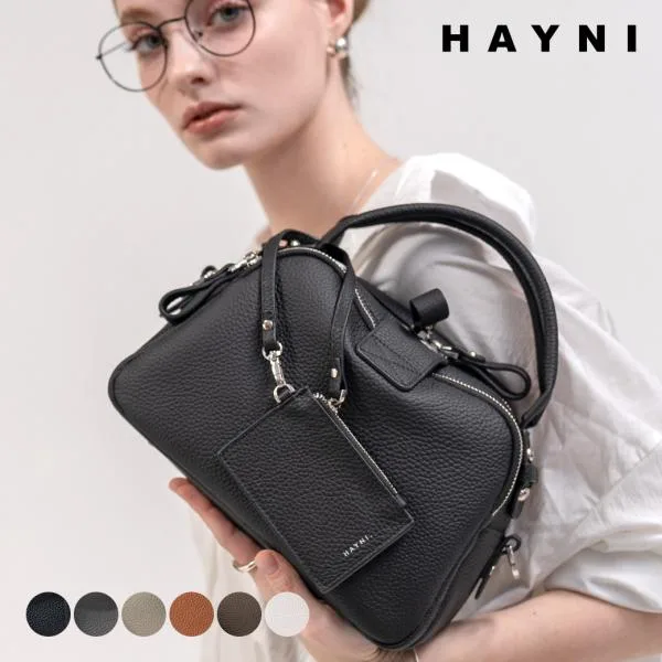 「新色登場」本革 ショルダーバッグ 2way レディース「Nene Loche ネネロシェ」革 ハンドバッグ 黒 可愛い 大人 カバン ヘイニ HAYNI