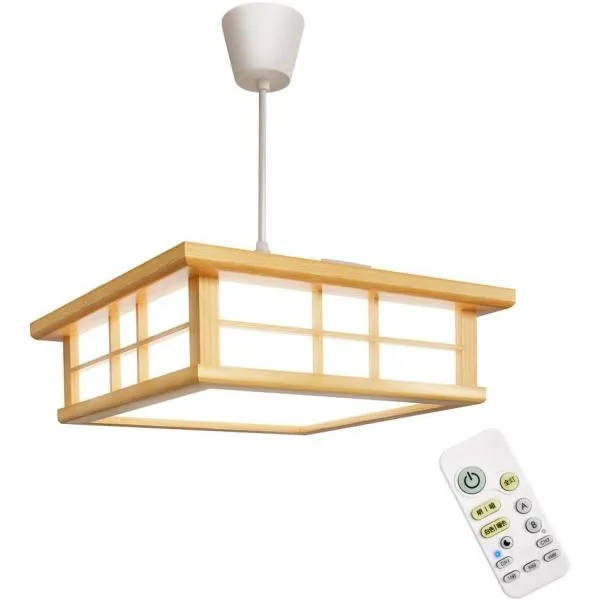 【5年保証】LEDペンダントライト 和風 木製 6畳 リモコン付 和室照明 ledシーリングライト28W 無段階調光調色 昼光色 電球色 常夜灯 メモリ機能 木目調 PSE