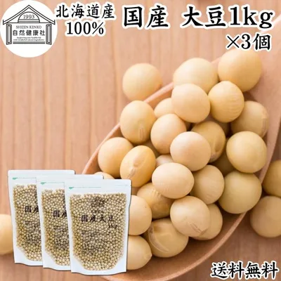 大豆 1kg×3個 国産 北海道産 トヨマサリ とよまさり ユキホマレ 乾燥 無添加 味噌用 豆乳用 生豆