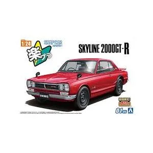 アオシマ 青島文化教材社 1/24 楽プラ スナップカーシリーズ KPGC10 スカイラインHT 2000GT-R 1970 レッド 色分け済みプラモデル 01-RE 爆買