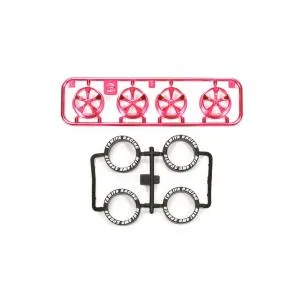 タミヤ ミニ四駆GUP イベント限定商品 ローハイトタイヤ&ピンクメッキホイール(5本スポーク) 95333 爆買
