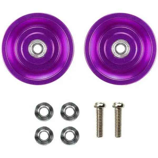 タミヤ ミニ四駆 HG 19mmオールアルミベアリングローラー(テーパータイプ・パープル) 95541 爆買