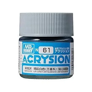 GSI クレオス (GSI Creos) N-61 GSIクレオス アクリジョンカラー 明灰白色 (三菱系) 光沢 10ml 模型用塗料 N61 爆買