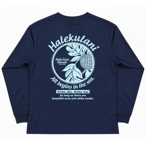 長袖 Tシャツ メンズ ロンT トップス フララニハワイ Hulalani Hawaii 2026新作 秋冬 ハワイアン (メンズ/K,ネイビー) 264HU1LT313 ハワイアン雑貨 カジュアル