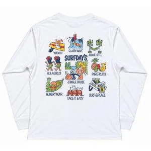 長袖 Tシャツ メンズ ロンT トップス サーフデイズ SURF DAY’S 2026新作 秋冬 ハワイアン (メンズ/ホワイト) 264SF1LT303 ハワイアン雑貨 サーファー ハワイ
