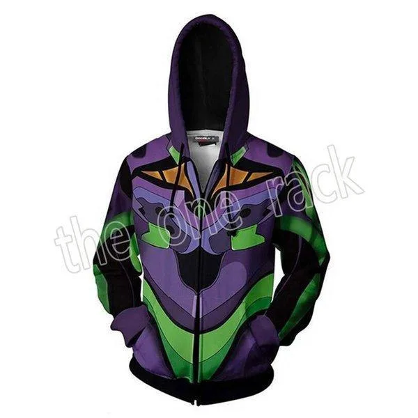 新世紀エヴァンゲリオン EVA コスプレ衣装 スウェット パーカー フード付き 春秋 コート 仮装 変装 コスチューム 男女兼用 3Dプリント服