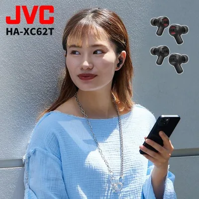 JVCケンウッド HA-XC62T 完全ワイヤレス イヤホン XXシリーズ 重低音 防水 防塵 耐衝撃 Bluetooth 最大24時間再生 マイク付き ハンズフリー通話 ブラック レッド