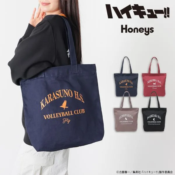 トートバッグ バッグ 鞄 ハイキュー!! キャンバス キャンバスバッグ 布バッグ 綿100% レディース Honeys ハニーズ ハイキュー!! 帆布トートバッグ