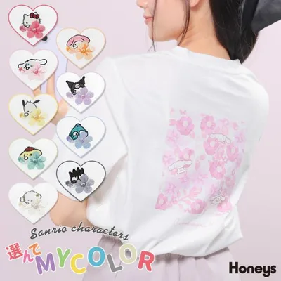 トップス Tシャツ 半袖Tシャツ カットソー 半袖 大きいサイズ サンリオキャラクターズ レディース SALE Honeys ハニーズ サンリオキャラクターズ/Tシャツ