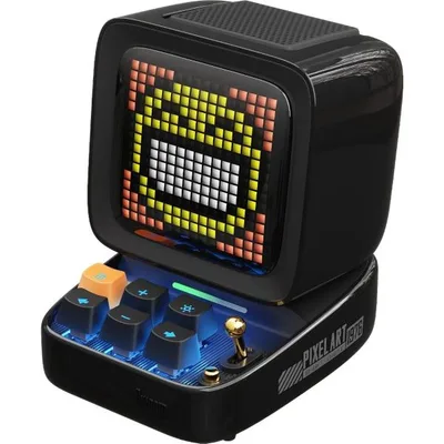 Ditoo Pro 可愛いスピーカー 15W 強化された低音 青軸キーボード RGBライト 音質高 PC用 ピクセルアート MDM (ブラック)