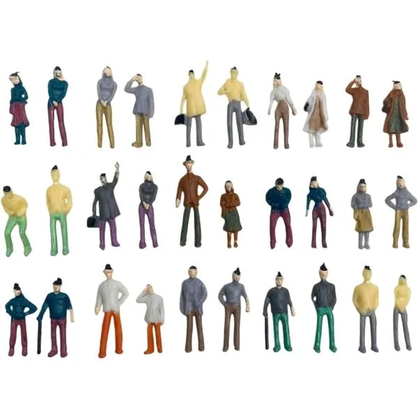情景コレクション 1:75 模型人形 30個セット ランダム 情景小物 人間 ジオラマ用品 フィギュア 鉄道模型( マルチカラー)