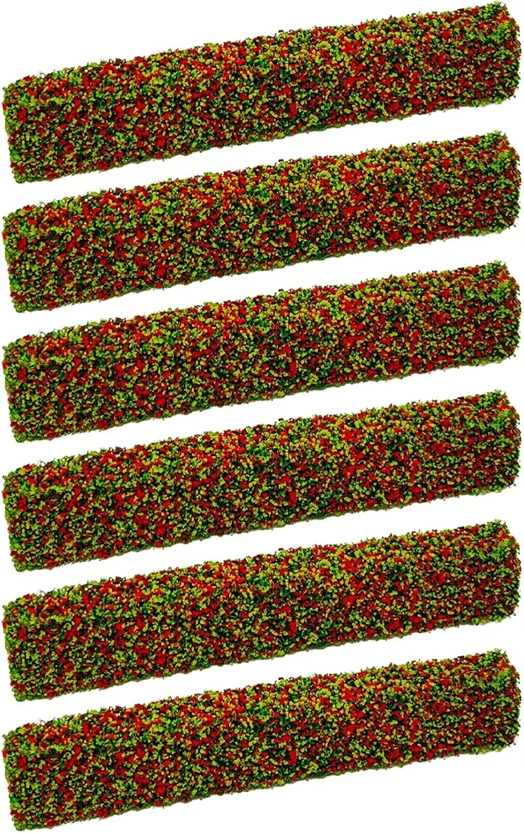 ジオラマ 模型 ミニチュア ツリー 生垣 植物 材料 樹 木 箱庭 情景 モデル 用 素材 草 6 本 (レッドxイエローグリーン)