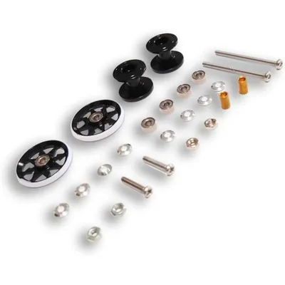 ミニ四駆 アルミローラー ベアリングローラー 19mm 二段アルミローラー 12mm 13mm セット (黒白タイプ)