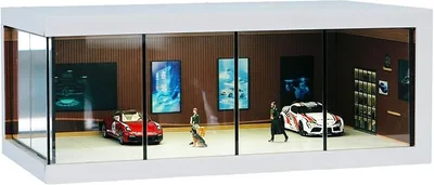 1/64 ジオラマ ガレージ ミニカー用 駐車展示場 ホットウィール トミカ マッチボックス 対応 モデルカー (ブラウン)
