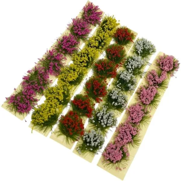 ジオラマ用 フラワー 5色セット 花 草 装飾 植物 風景 ミニチュア 模型 情景小物 工作 箱庭 花畑 自然