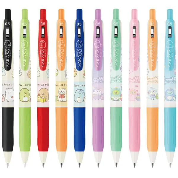 数量限定 ゼブラ ジェルボールペン サラサクリップ 0.5mm すみっコぐらし 単品10色コンプリートセット JJ29-SG-10S 定番インク5色・ミルクカラー5色 Z