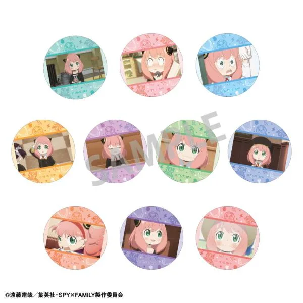 SPY×FAMILY スパイファミリー ピックキャラホログラム 缶バッジ アーニャ 2 全10種 BOX商品 アニメグッズ キャラグッズ